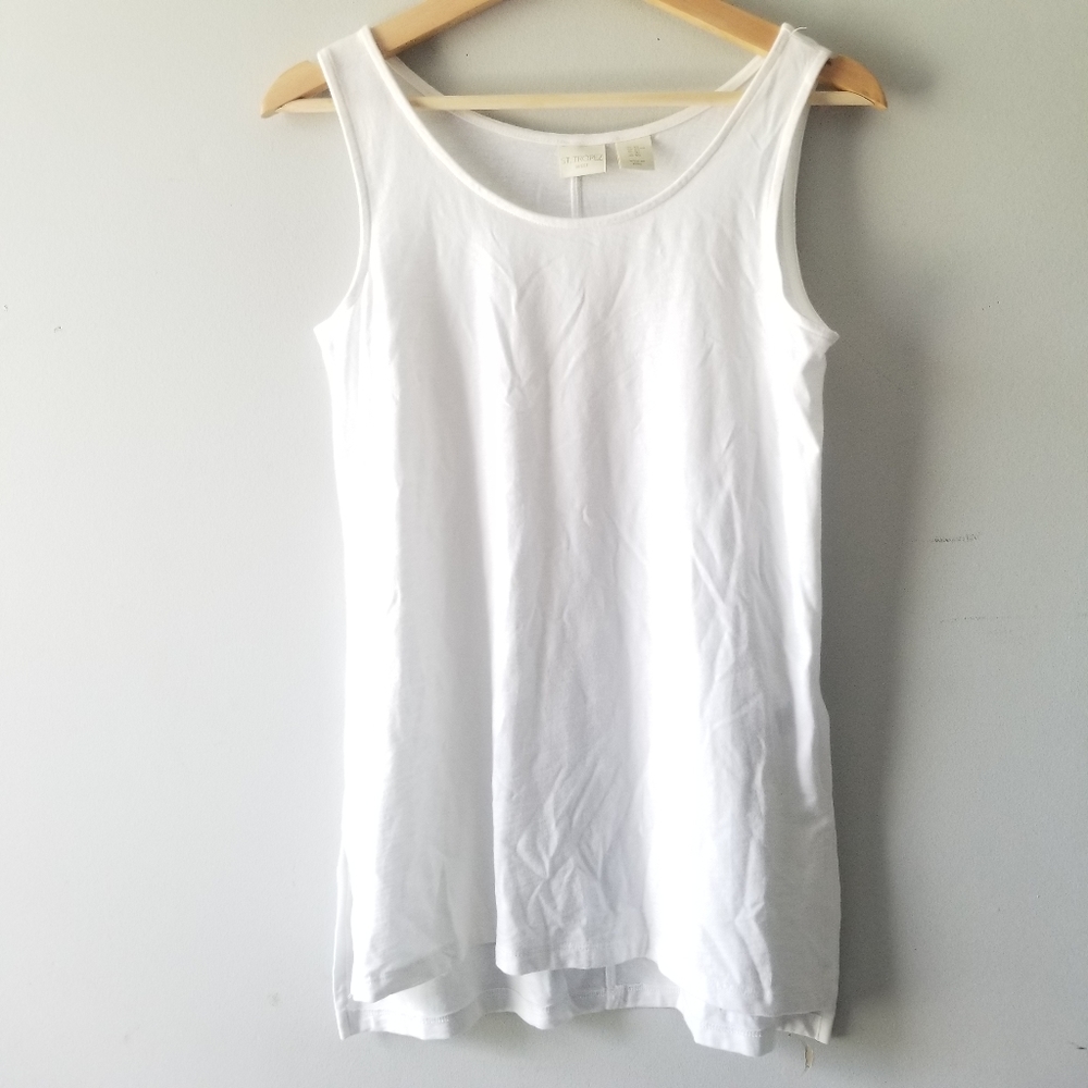St. Tropez West White Modal Cotton Tank Top